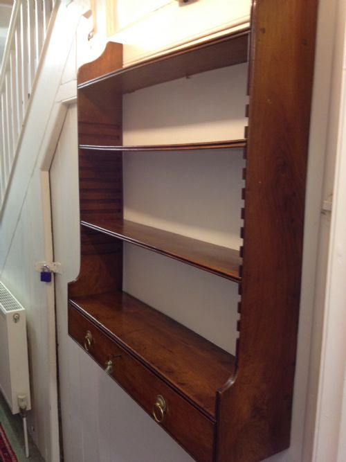fig 1. GORGEOUS REGENCY MAHOGANY ADJUSTABLE WALL SHELVES BOOKCASE