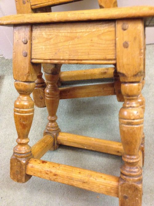 SUPER MATCHING PAIR OF ANTIQUE PINE JOINT STOOLS View IV