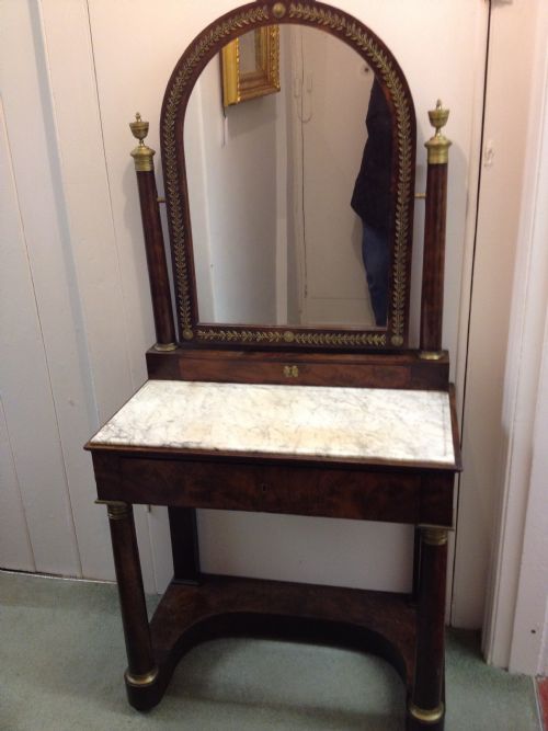 French Empire Period Mahogany & Gilt Dressing Table/washstand