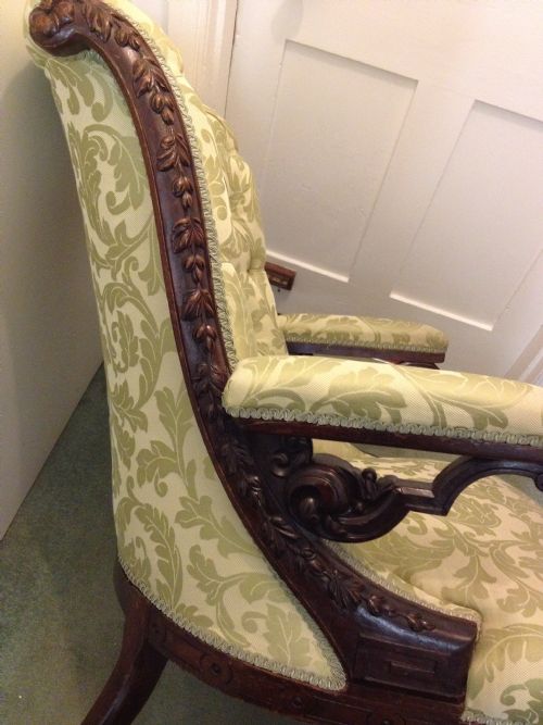 SUPERB QUALITY VICTORIAN WALNUT ARMCHAIR View IV
