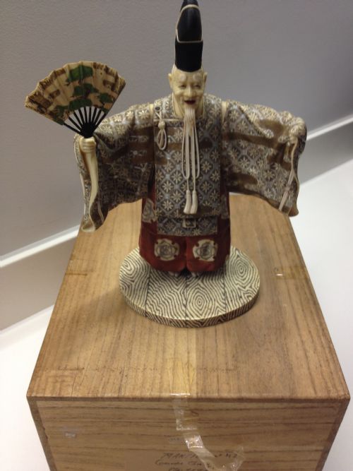 Very Unusual Japanese Painted Ivory Figure