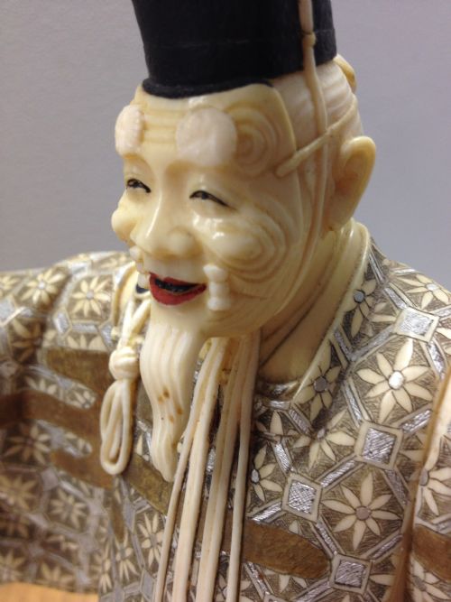fig 1. VERY UNUSUAL JAPANESE PAINTED IVORY FIGURE