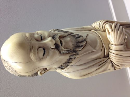 MASSIVE 19TH CENTURY CHINESE IVORY FIGURE OF LUOHAN  View III