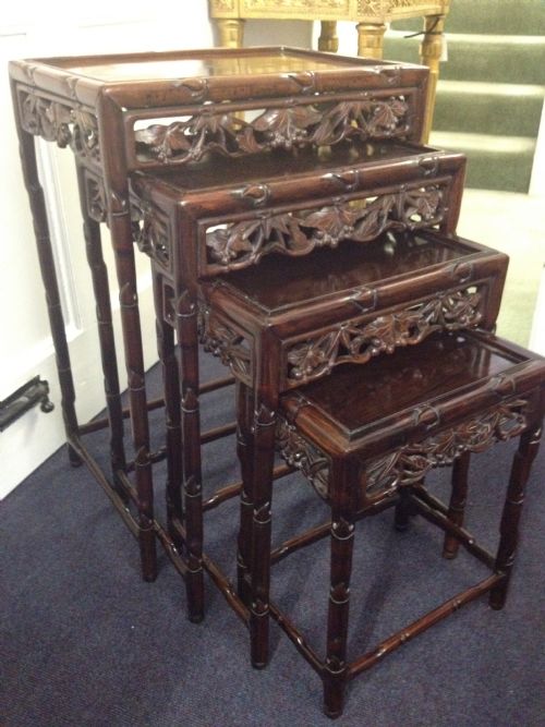 Superb Chinese Padouk Quartetto/nest of Tables