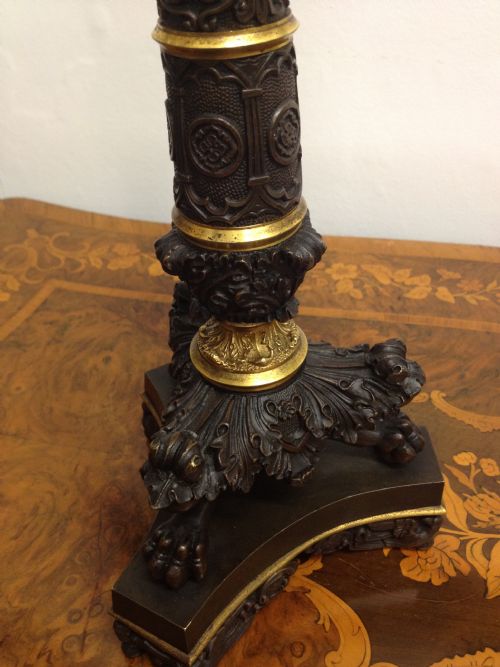 fig 1. MAGNIFICENT LARGE PAIR OF GOTHIC BRONZE CANDELABRA