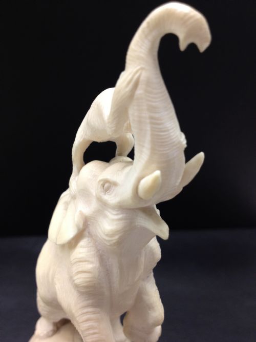 JAPANESE IVORY OKIMONO ELEPHANT AND MONKEY View IV