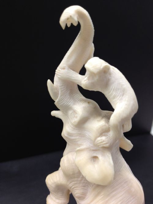 JAPANESE IVORY OKIMONO ELEPHANT AND MONKEY View V