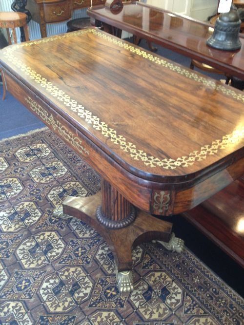 Regency Rosewood/brass Card Table