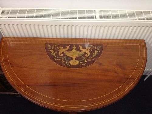 fig 1. Stunning Quality Sheraton Revival Inlaid Card Table
