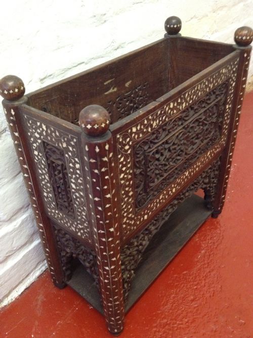 Anglo Indian Bone Inlaid Planter or Magazine Rack
