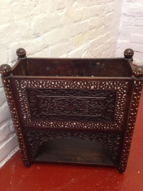 fig 2. ANGLO INDIAN BONE INLAID PLANTER OR MAGAZINE RACK