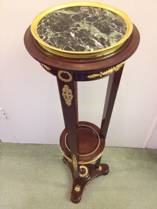  FRENCH ORMOLU MOUNTED TORCHERE INSET MARBLE TOP View II
