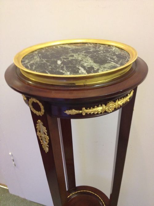  FRENCH ORMOLU MOUNTED TORCHERE INSET MARBLE TOP View III