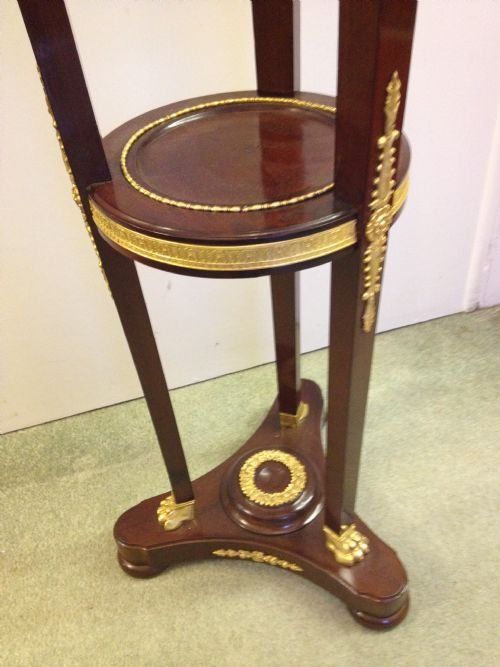  FRENCH ORMOLU MOUNTED TORCHERE INSET MARBLE TOP View IV