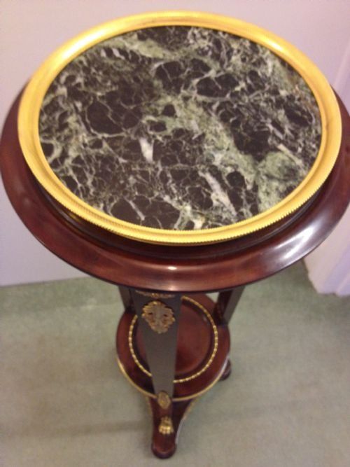  FRENCH ORMOLU MOUNTED TORCHERE INSET MARBLE TOP View V
