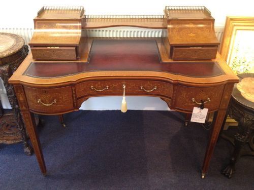 Sheraton Revival Mahogany Inlaid Desk