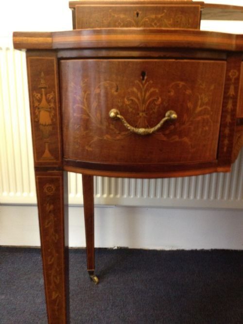 SHERATON REVIVAL MAHOGANY INLAID DESK View V