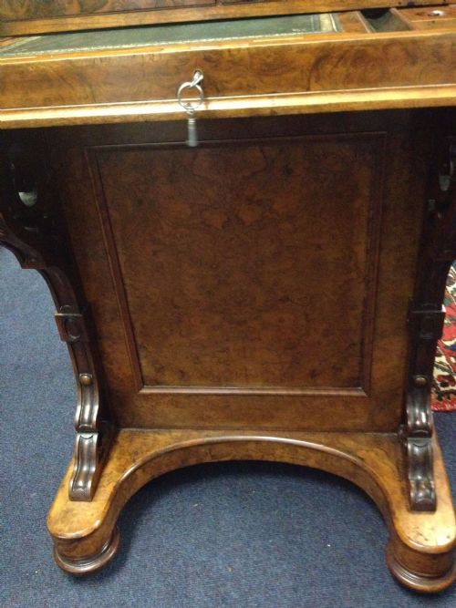 VICTORIAN WALNUT PIANO FRONT POP UP DAVENPORT DESK View V
