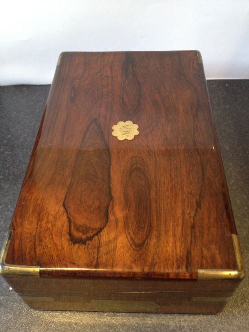 VICTORIAN BRASS BOUND ROSEWOOD WRITING SLOPE View IV