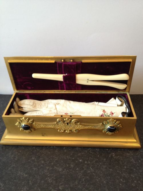 fig 1. SUPER QUALITY GILDED ORMOLU GLOVE BOX