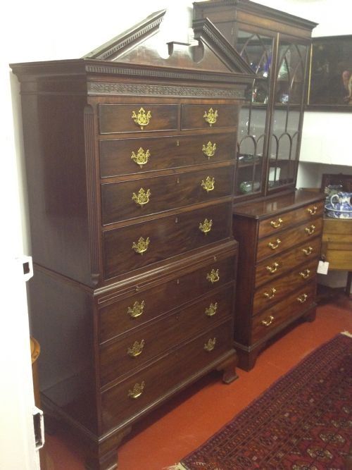 fig 1. Small 18th Century Mahogany Chest On Chest Tallboy