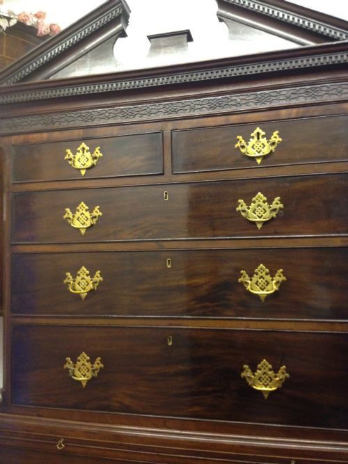 Small 18th Century Mahogany Chest On Chest Tallboy View IV