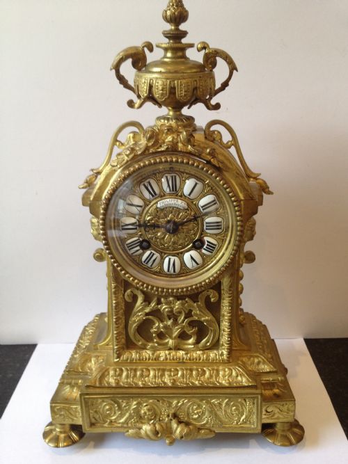 Nice Quality French Ormolu Mantle Clock (Palais Royal)