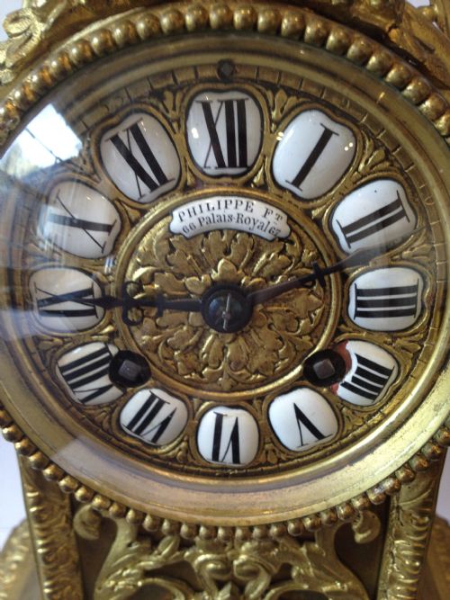 fig 1. NICE QUALITY FRENCH ORMOLU MANTLE CLOCK (PALAIS ROYAL)