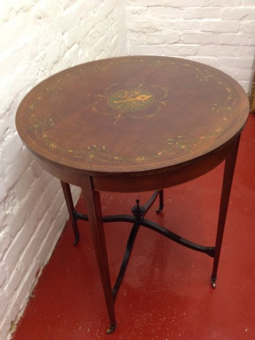 1/2 Price!! Edwardian Painted/inlaid Mahogany Centre/occasional Table