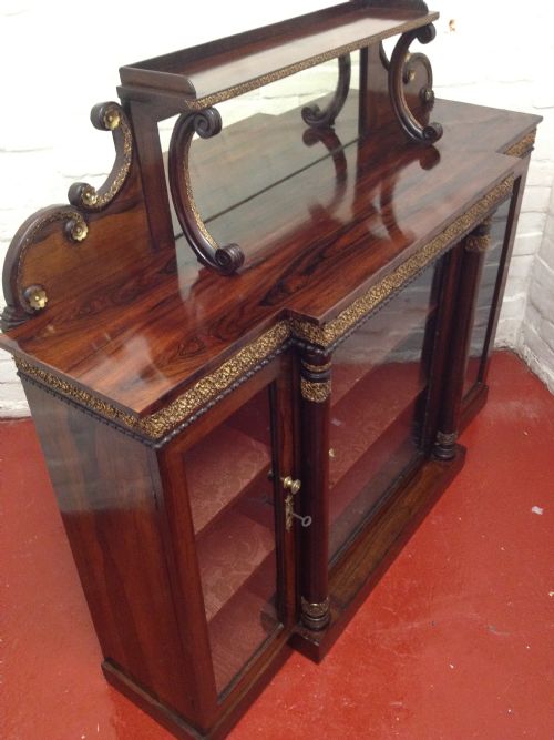 fig 1. REGENCY ROSEWOOD CHIFFONIER BOOKCASE