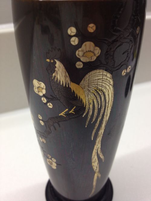 SUPERB PAIR OF JAPANESE INLAID BRONZE VASES MEIJI PERIOD 1868-1912 View III