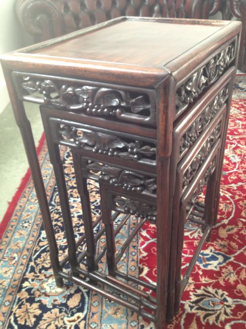 CHINESE HARDWOOD PADOUK QUARTETTO NEST OF TABLES View IV