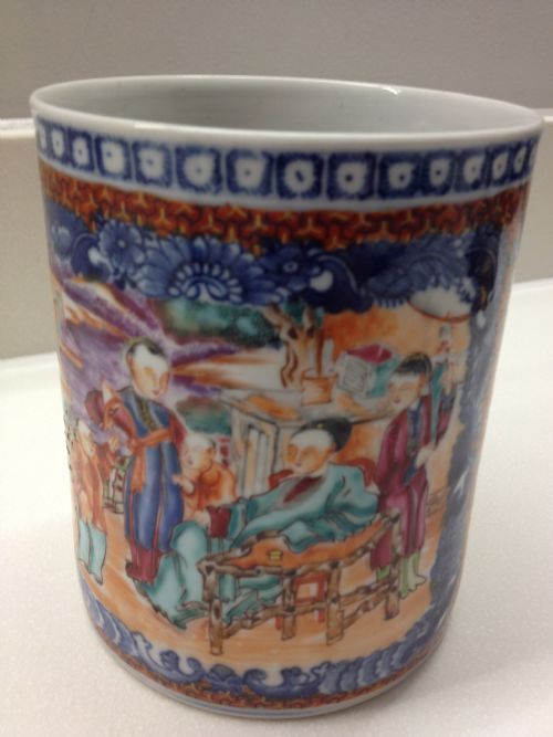 Large 19thc Chinese Export Mandarin Tankard  (Perfect)