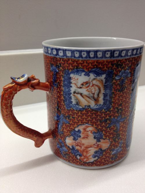 LARGE 19THC CHINESE EXPORT MANDARIN TANKARD  (PERFECT) View III