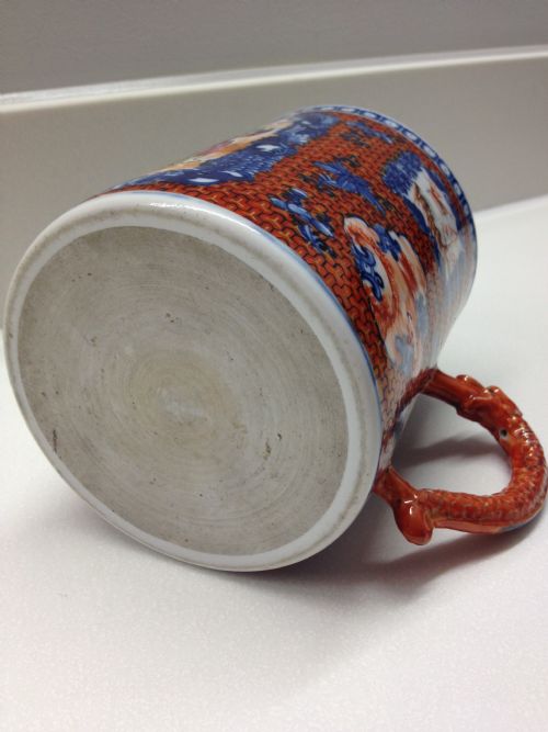 LARGE 19THC CHINESE EXPORT MANDARIN TANKARD  (PERFECT) View V