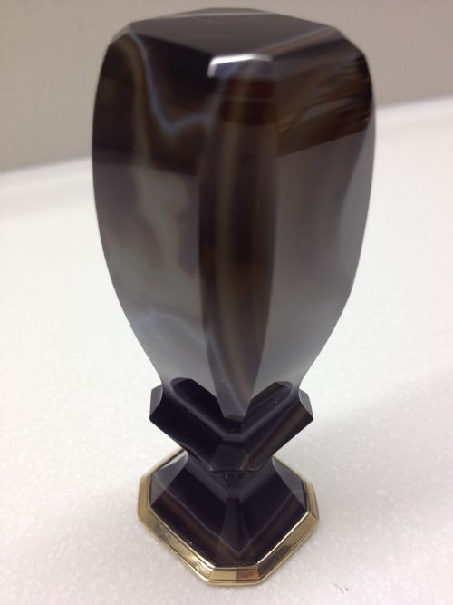 STUNNING GOLD MOUNTED AGATE DESK SEAL View IV