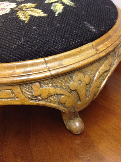 PAIR OF VICTORIAN WALNUT FOOT STOOLS View III