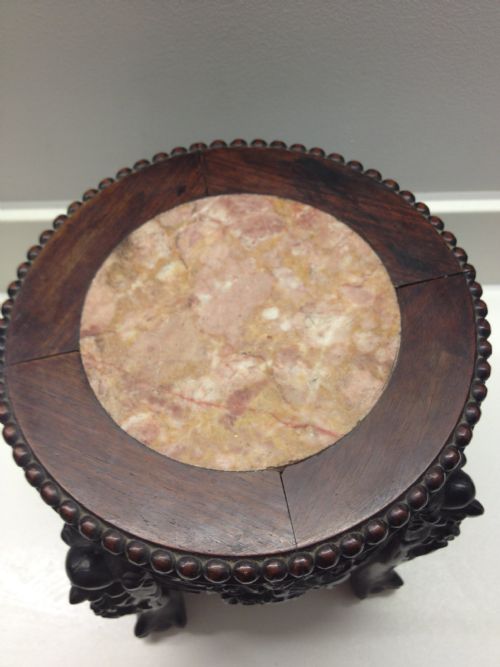 SMALL CHINESE PADOUK VASE OR PLANT STAND View V