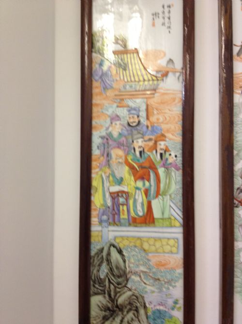 fig 1. SET OF THREE CHINESE PAINTED PORCELAIN PANELS