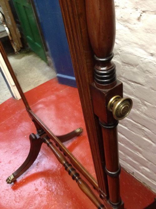 REGENCY MAHOGANY CHEVAL MIRROR View IV
