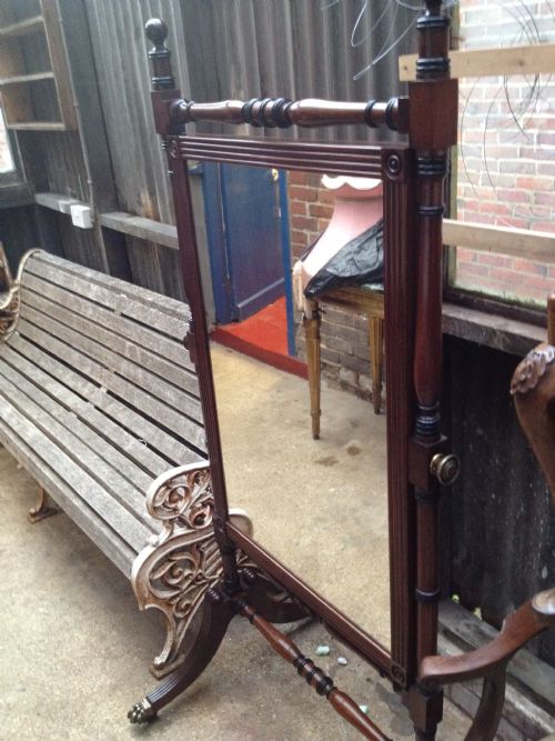 REGENCY MAHOGANY CHEVAL MIRROR View V