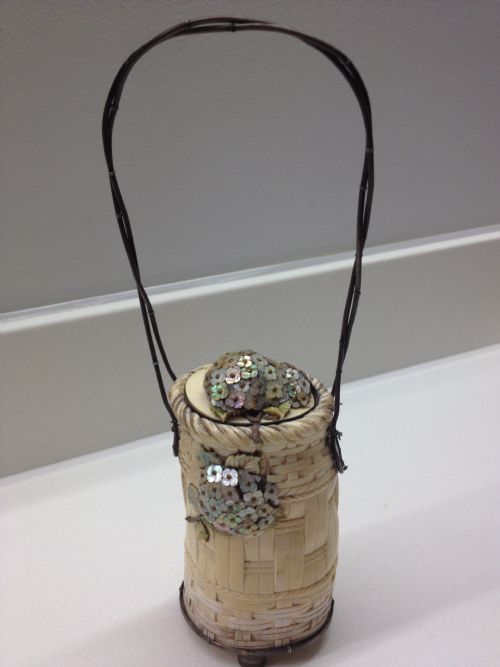 Stunning Japanese Ivory and Silver Shibayama Basket