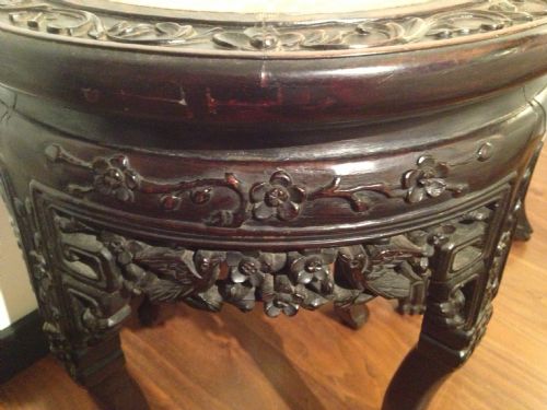 GREAT PAIR OF CHINESE HARDWOOD MARBLE TOPPED JARDINIERE STANDS View VI