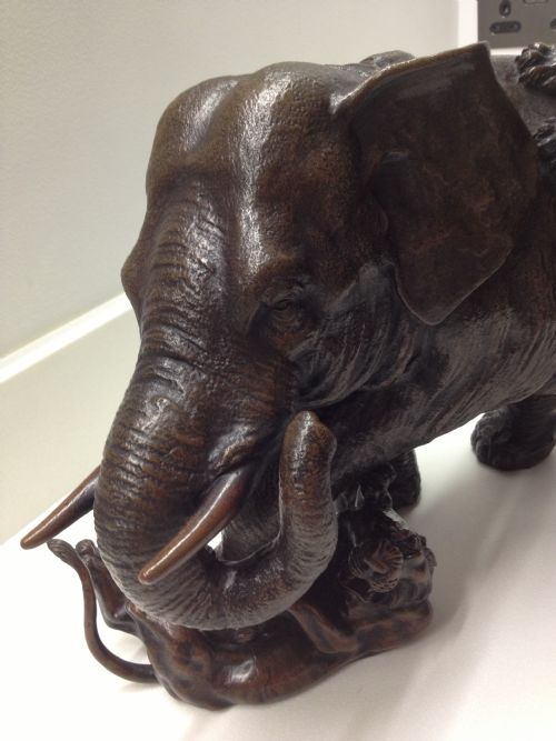 fig 2. MAGNIFICENT JAPANESE BRONZE ELEPHANT GROUP MEIJI PERIOD 1868-1912 SIGNED SHUKOHIRO