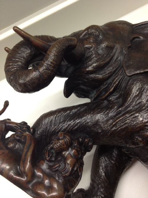 MAGNIFICENT JAPANESE BRONZE ELEPHANT GROUP MEIJI PERIOD 1868-1912 SIGNED SHUKOHIRO View XII