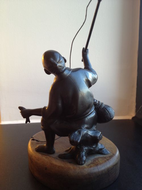 TWO JAPANESE BRONZE OKIMONO ON WOODEN BASES MEIJI 1868-1912 View X