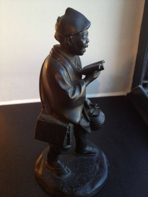 SUPERB JAPANESE BRONZE OKIMONO NIGHT WATCHMAN SIGNED MEIJI 1868-1912 View II