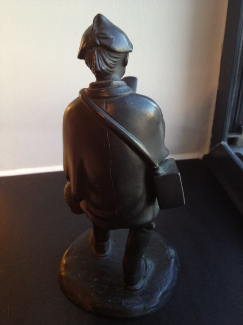 SUPERB JAPANESE BRONZE OKIMONO NIGHT WATCHMAN SIGNED MEIJI 1868-1912 View III