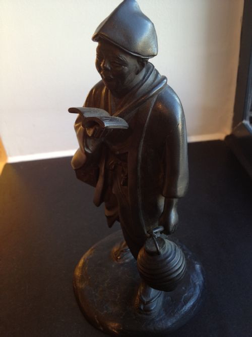 SUPERB JAPANESE BRONZE OKIMONO NIGHT WATCHMAN SIGNED MEIJI 1868-1912 View V