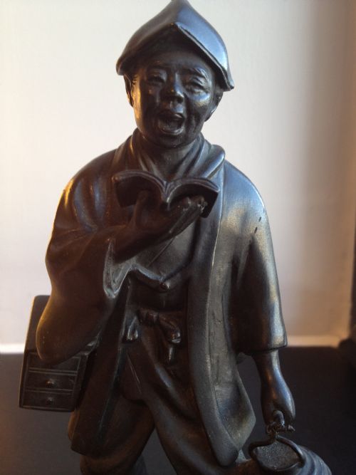 SUPERB JAPANESE BRONZE OKIMONO NIGHT WATCHMAN SIGNED MEIJI 1868-1912 View VI